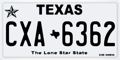 TX license plate CXA6362