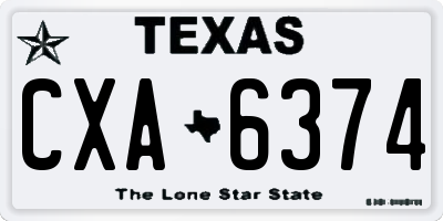 TX license plate CXA6374