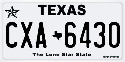 TX license plate CXA6430