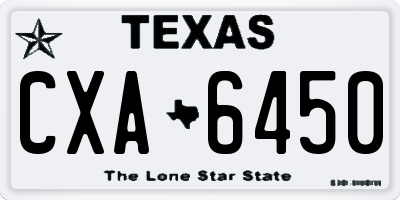 TX license plate CXA6450