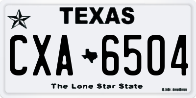 TX license plate CXA6504