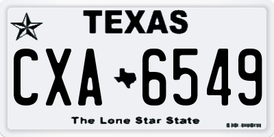 TX license plate CXA6549
