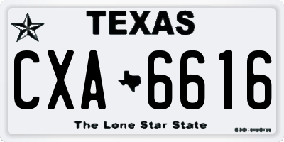 TX license plate CXA6616