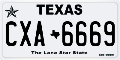 TX license plate CXA6669