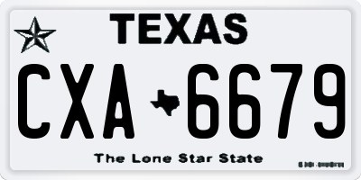 TX license plate CXA6679