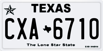 TX license plate CXA6710
