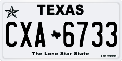 TX license plate CXA6733