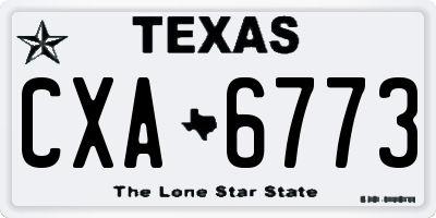 TX license plate CXA6773