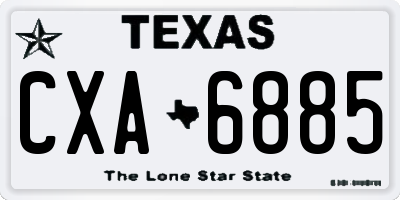 TX license plate CXA6885