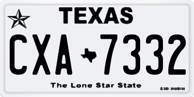 TX license plate CXA7332