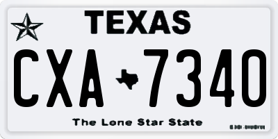 TX license plate CXA7340