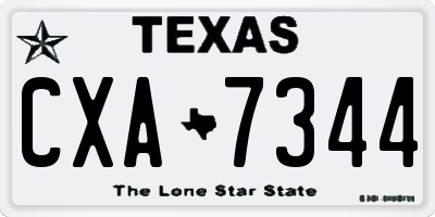 TX license plate CXA7344
