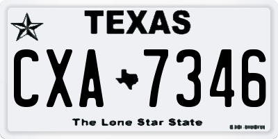 TX license plate CXA7346