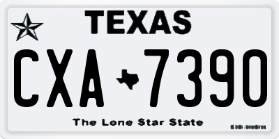 TX license plate CXA7390