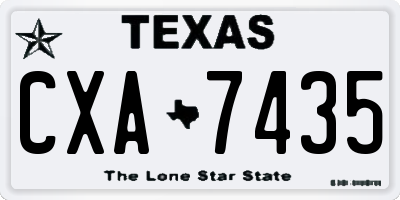 TX license plate CXA7435