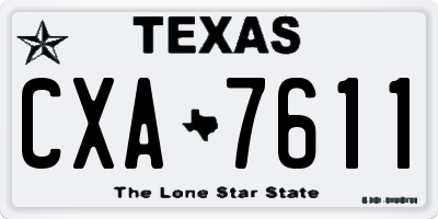 TX license plate CXA7611