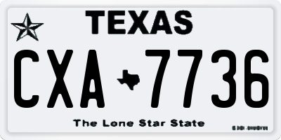 TX license plate CXA7736