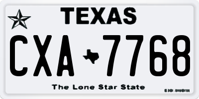 TX license plate CXA7768