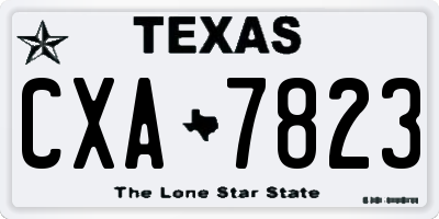 TX license plate CXA7823