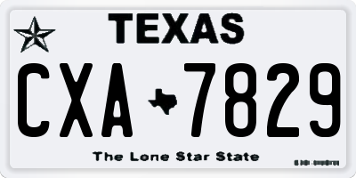 TX license plate CXA7829