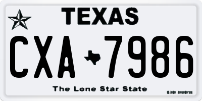 TX license plate CXA7986