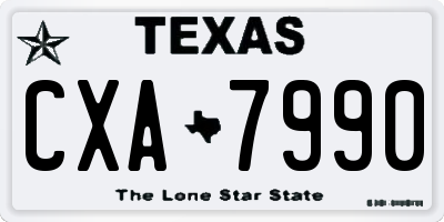 TX license plate CXA7990