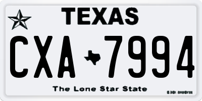 TX license plate CXA7994