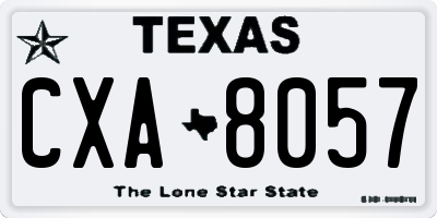 TX license plate CXA8057