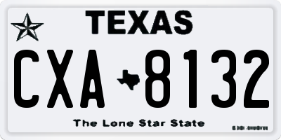 TX license plate CXA8132