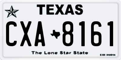 TX license plate CXA8161