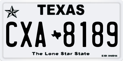 TX license plate CXA8189