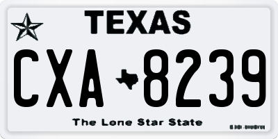 TX license plate CXA8239
