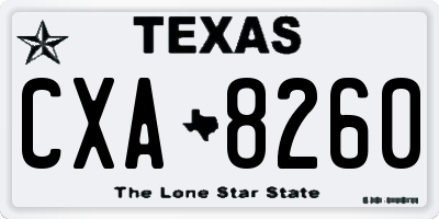 TX license plate CXA8260