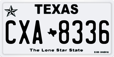 TX license plate CXA8336