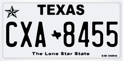 TX license plate CXA8455