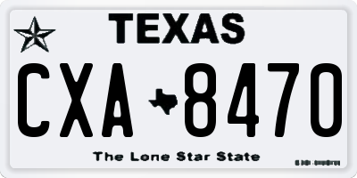 TX license plate CXA8470