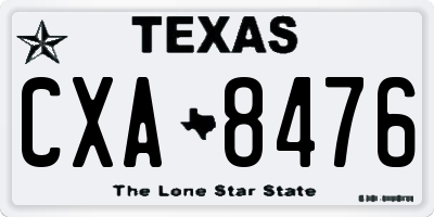 TX license plate CXA8476