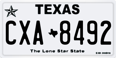 TX license plate CXA8492