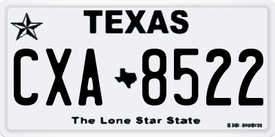 TX license plate CXA8522