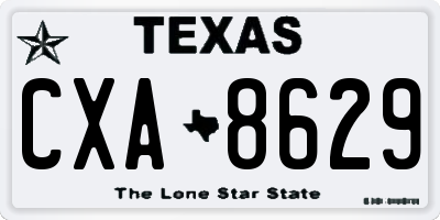 TX license plate CXA8629
