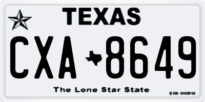 TX license plate CXA8649