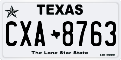 TX license plate CXA8763