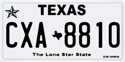 TX license plate CXA8810