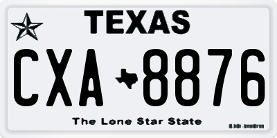 TX license plate CXA8876