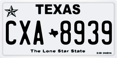 TX license plate CXA8939