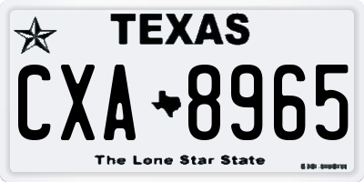 TX license plate CXA8965