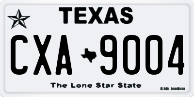 TX license plate CXA9004