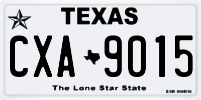 TX license plate CXA9015
