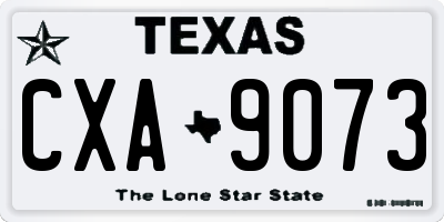 TX license plate CXA9073
