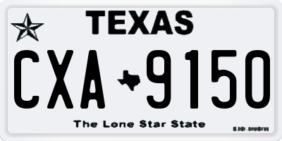 TX license plate CXA9150